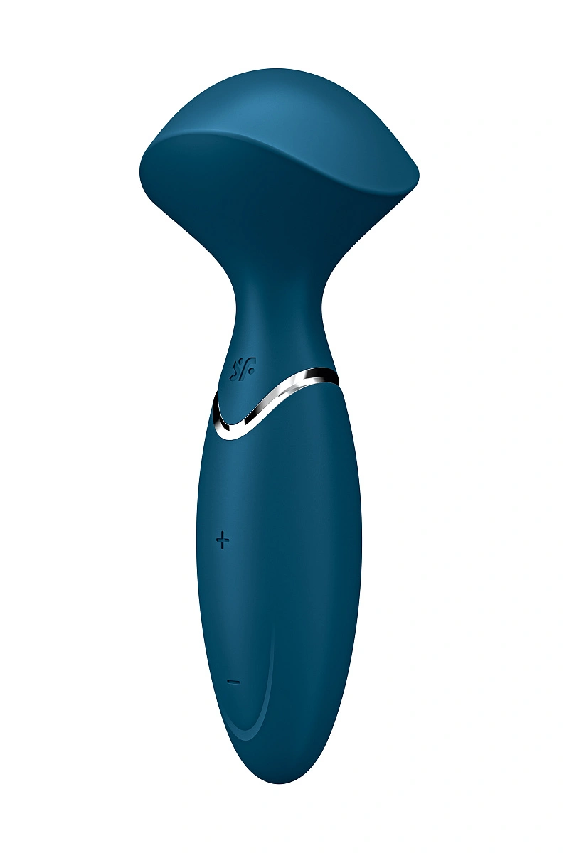 Вибромассажер для всего тела Satisfyer Mini Wand-er, силикон, синий, 16 см