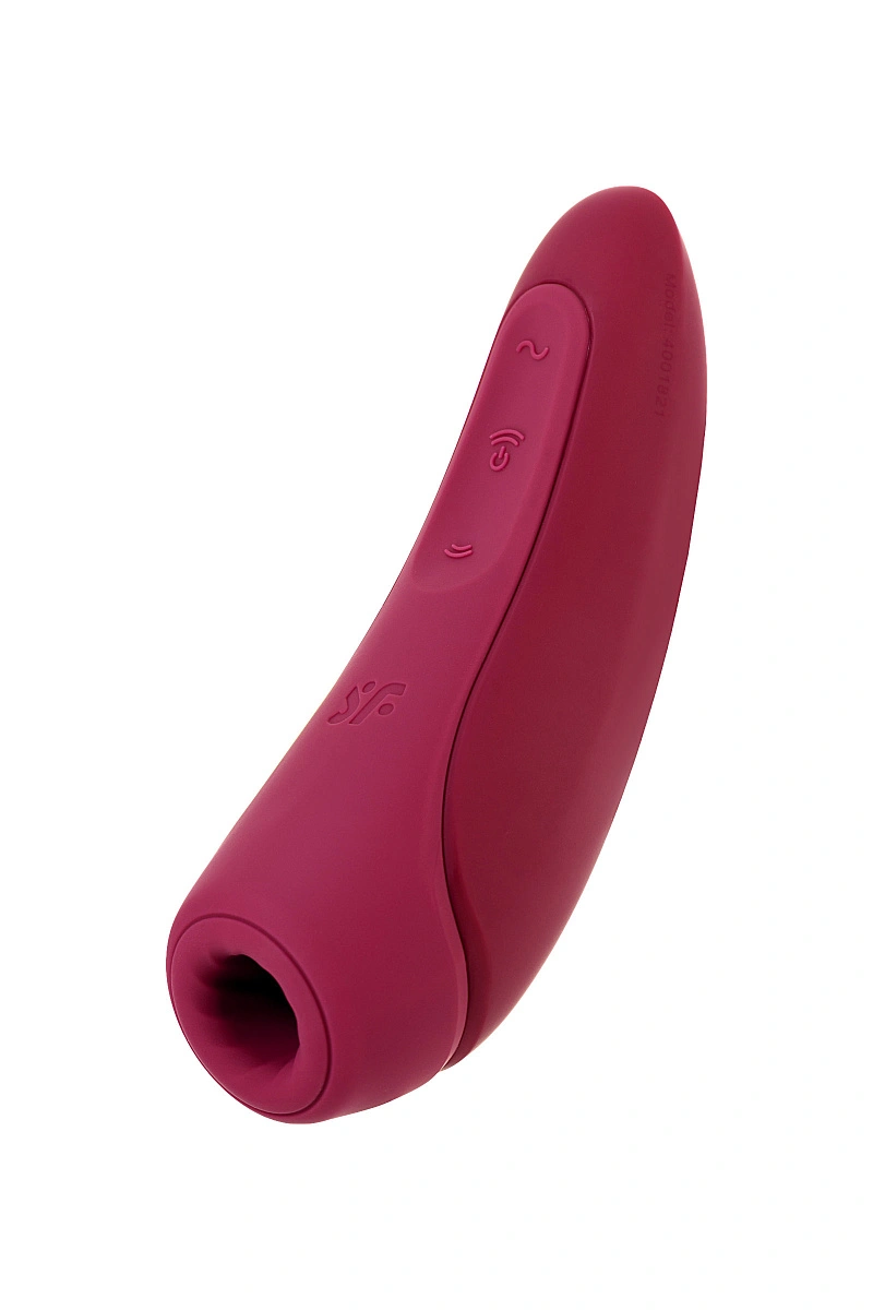 Вакуум-волновой стимулятор с вибрацией Satisfyer Curvy 1 Connect App, силикон, бордовый, 13,4 см