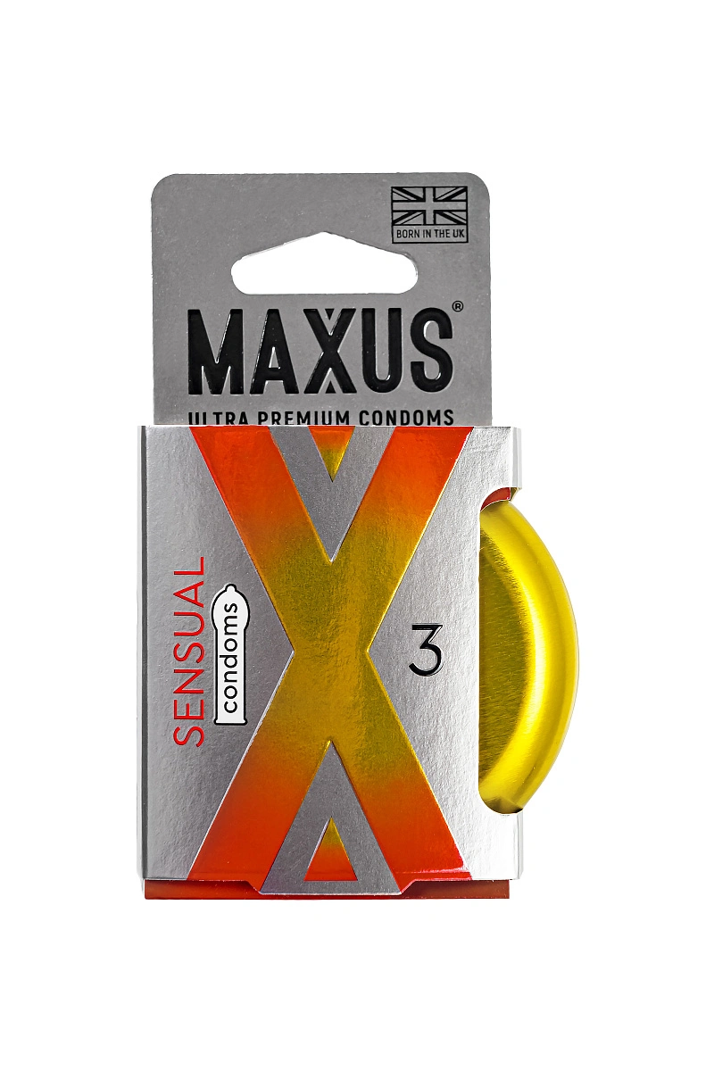 Презервативы Maxus SENSUAL, классические, латекс, 3 шт.