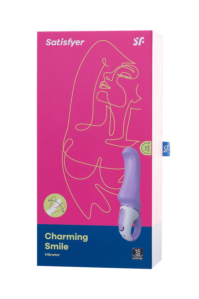 Нереалистичный вибратор Satisfyer Vibes Charming Smile, силикон, фиолетовый, 18,7 см.