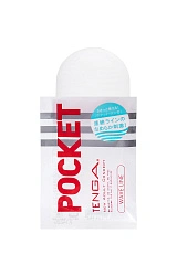 Нереалистичный мастурбатор TENGA Pocket  Wave Line, белый, 7,5 см