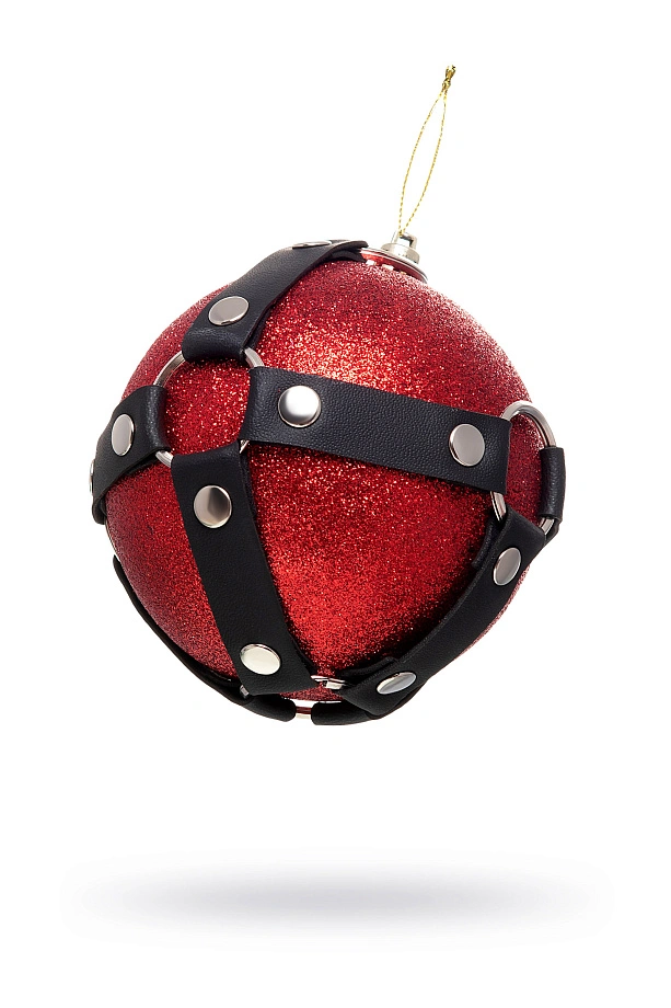 Новогодний шар Pecado, с клепками, матовый, красный, 10 см