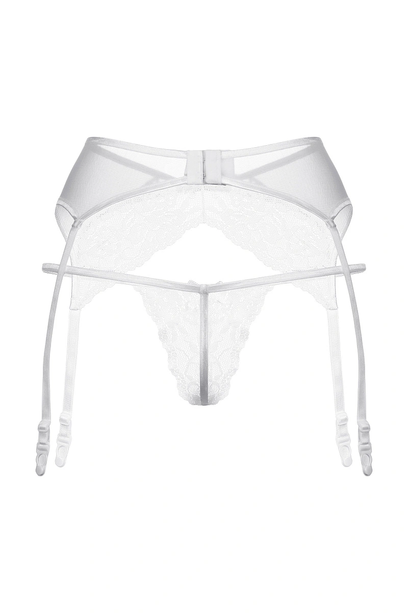 Пояс для чулок и стринги кружевные SoftLine Collection, белый