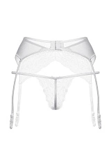 Пояс для чулок и стринги кружевные SoftLine Collection, белый