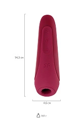 Вакуум-волновой стимулятор с вибрацией Satisfyer Curvy 1 Connect App, силикон, бордовый, 13,4 см