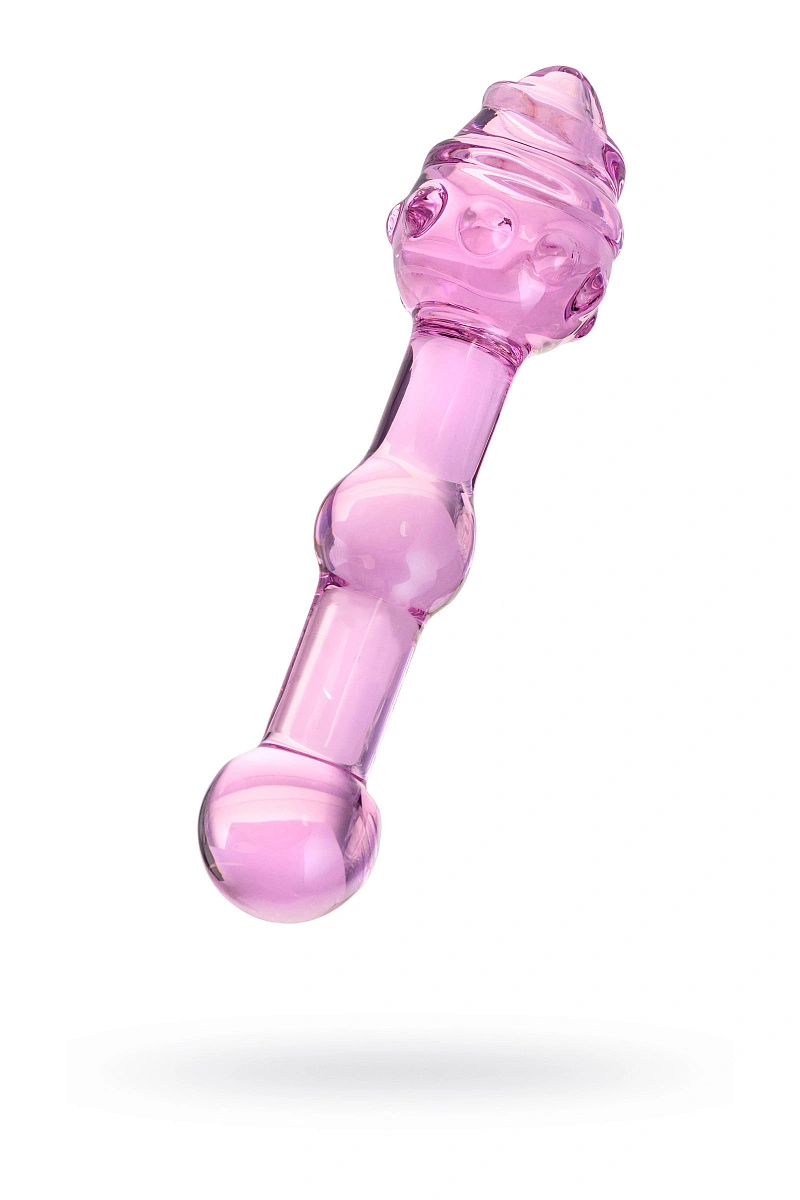 Двусторонний фаллоимитатор Sexus Glass, стекло, розовый, 17 см