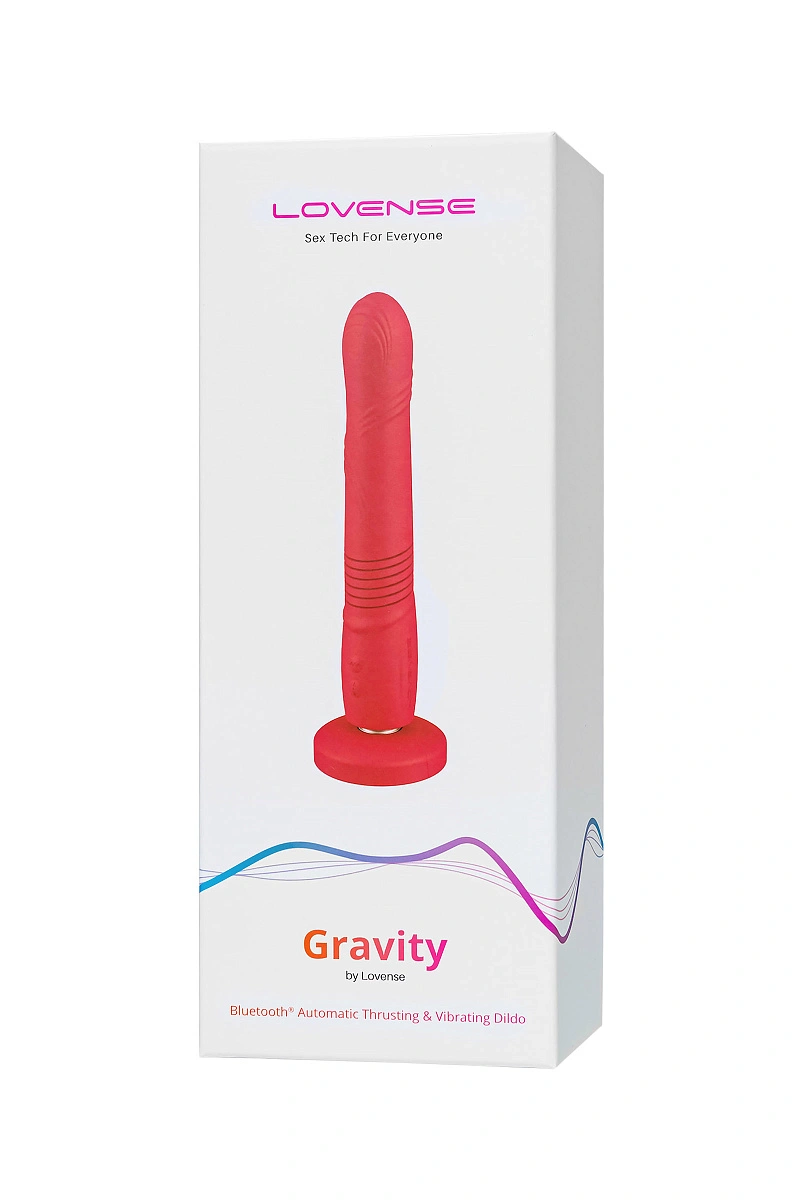 Пульсатор Gravity Lovense TPE, красный, силикон, 25,9 см