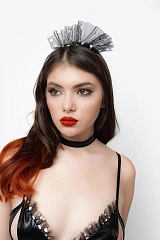 Костюм горничной Erolanta Eleanor (боди, фартук, головной убор, чокер) черно-белый (50-52)