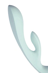 Нереалистичный вибратор Satisfyer Triple Oh, силикон, голубой, 24 см