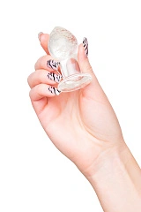 Анальная втулка Sexus Glass светящаяся в темноте, стекло, прозрачная, 9 см