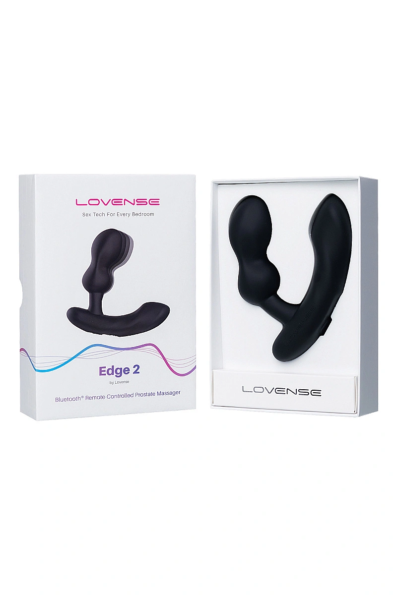 Стимулятор простаты LOVENSE Edge 2, силикон, черный, 12,4 см