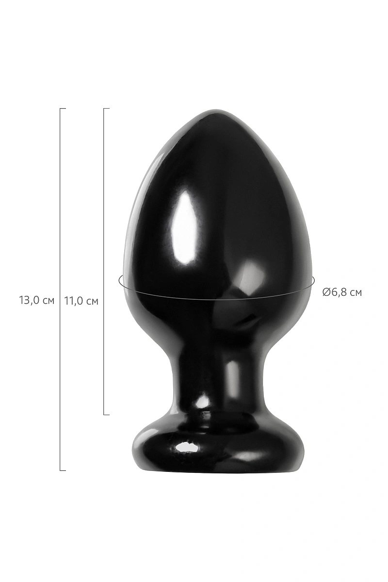 Анальная втулка TOYFA POPO Pleasure Cetus β, PVC, черная, 13 см, Ø 6,8 см