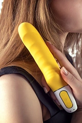 Нереалистичный вибратор Satisfyer Vibes Yummy Sunshine, силикон, желтый, 22,5 см.