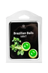 Массажное масло SECRET PLAY BRAZILIAN BALLS, мята, 2 х 4 гр