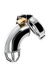 Пояс верности мужской Metal by TOYFA с открытой головкой, серебряный, 13 см