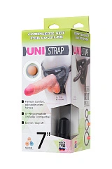 Страпон на креплении LoveToy UNI strap 7" Harness best of all, телесный