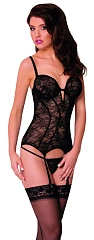 Корсет c пажами и стринги SoftLine Collection Karen, черный, S