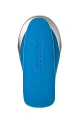 Стимулятор для пар Satisfyer Double Love Connect App с пультом ДУ, силикон, синий, 9 см