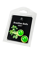 Массажное масло SECRET PLAY BRAZILIAN BALLS, мята, 2 х 4 гр