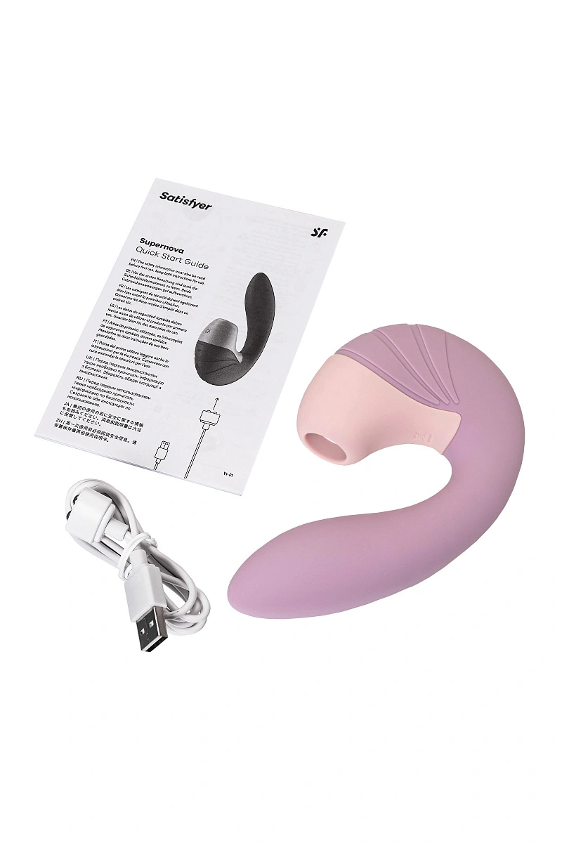 Вибратор Satisfyer Supernova, с вакуум-волновым стимулятором, силикон, розовый, 16,9 см