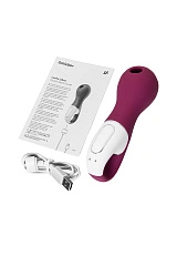 Вакуум-волновой стимулятор клитора с вибрацией Satisfyer Lucky Libra, силикон, бордовый, 15,7 см