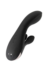 Вибратор с клиторальным стимулятором Satisfyer Double Flex Connect App, черный, силикон, 20 см